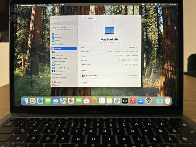 MacBook Air Retina 13” (2020, Intel, 8GB / 256GB) – megkímélt