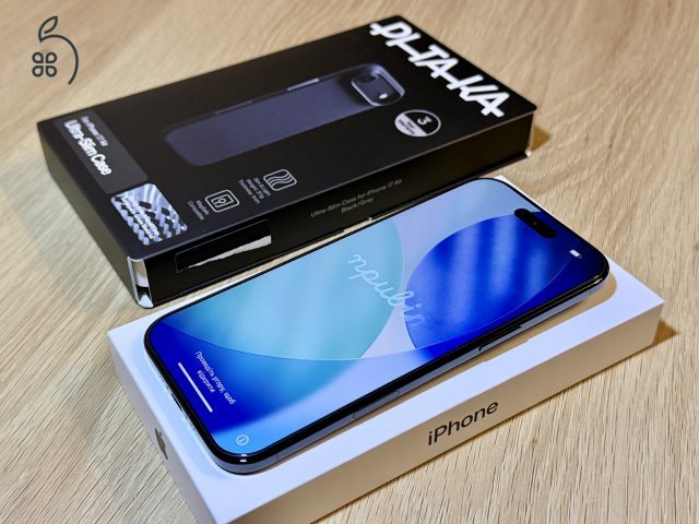 Apple iPhone AIR 256GB fekete - független - karcmentes - garanciális - Pitaka aramid tok és fólia