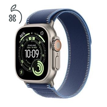 Apple Watch Ultra 3 GPS + Cellular 49mm Natural Titanium Case with Blue/Bright Blue Trail Loop - M/L