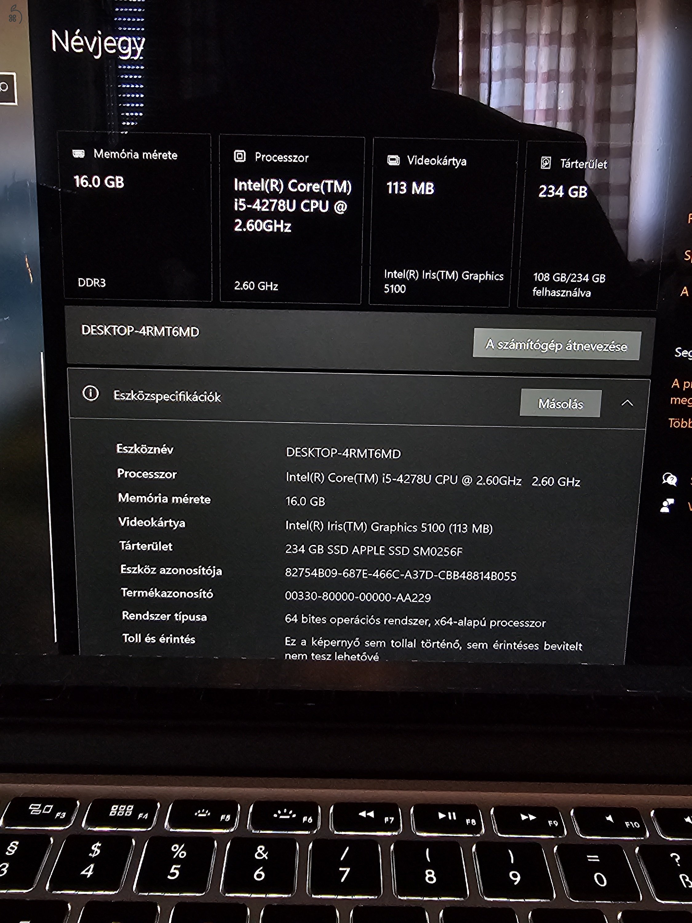 MacBook Pro 2014 mid 16/256gb csere is!