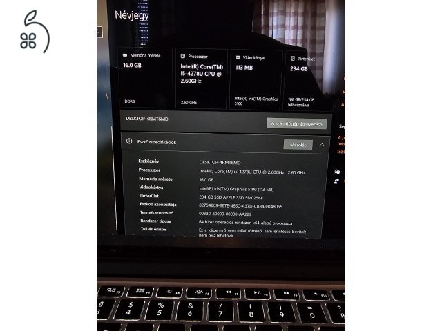 MacBook Pro 2014 mid 16/256gb csere is!