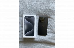 Eladó iPhone 15 Pro 128GB fekete – újszerű, karcmentes, extrákkal