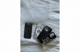 Eladó iPhone 15 Pro 128GB fekete – újszerű, karcmentes, extrákkal