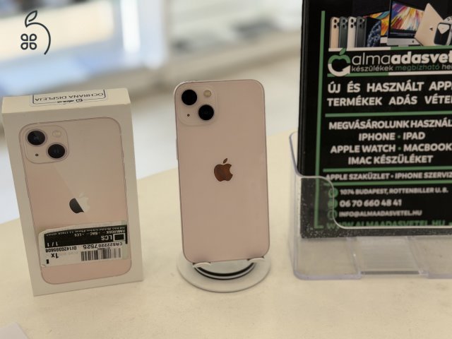iPhone 13 128GB Független Megkímélt/1-3 hónap gar./Akku 85%/p4786