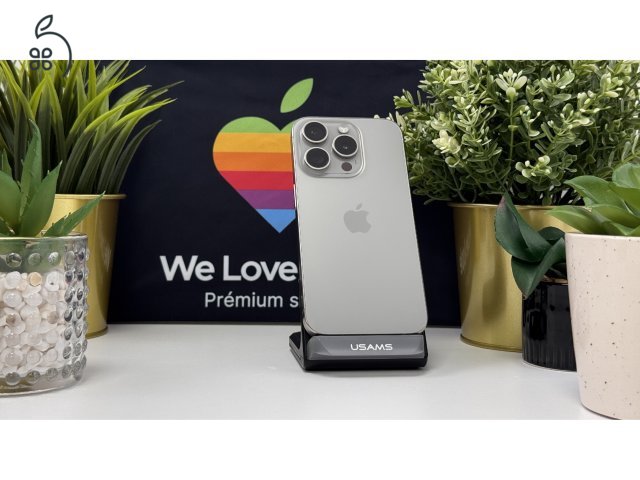 iPhone 15 Pro 128GB Natúr Titán, Független - 1ÉV Garancia, Számla