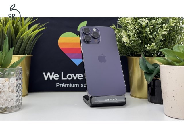 iPhone 14 Pro Max 128GB Lila, Független - 1ÉV Garancia, Számla