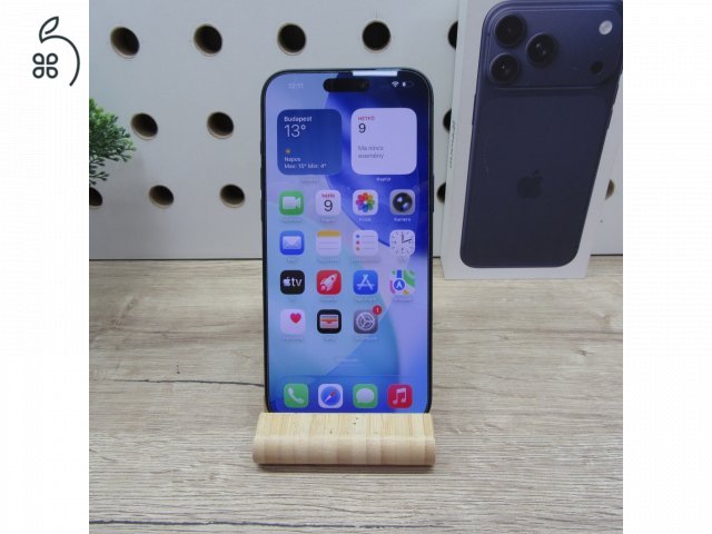 Apple iPhone 17 Pro Max Deep Blue 256GB használt újszerű – 100% akku (36 ciklus) – garancia 2029.01.03.-ig