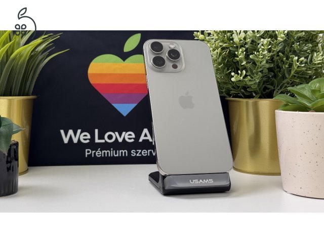iPhone 16 Pro Max 256GB Natúr Titán, Független - 1ÉV Garancia, Számla