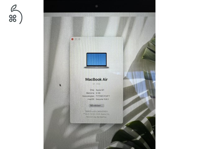 Tökéletes Állapotú 2020 Macbook Air laptop 