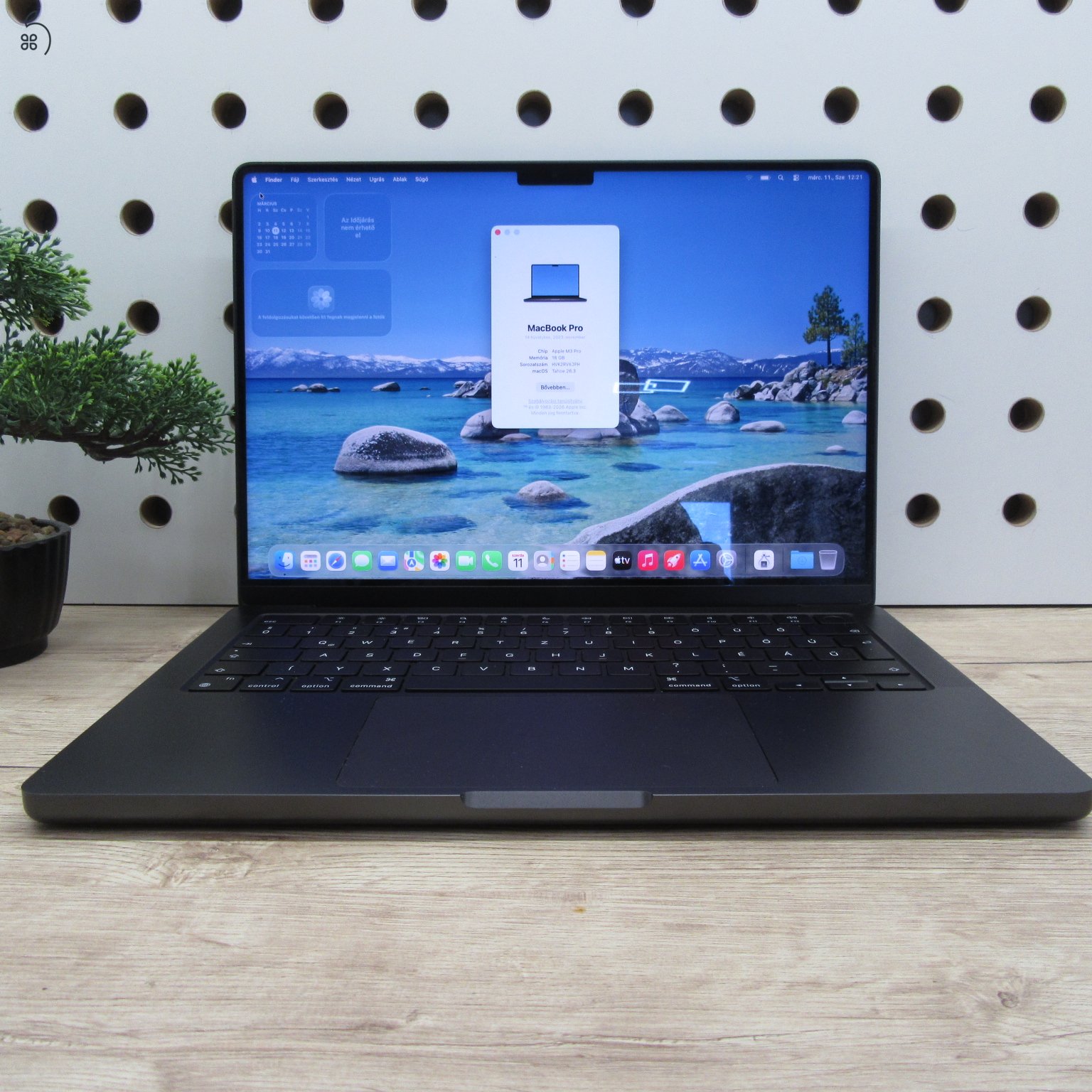 Apple MacBook Pro 14 (2023) – M3 Pro / 18GB / 512GB SSD – használt, karcmentes – 91% akku (217 ciklus)