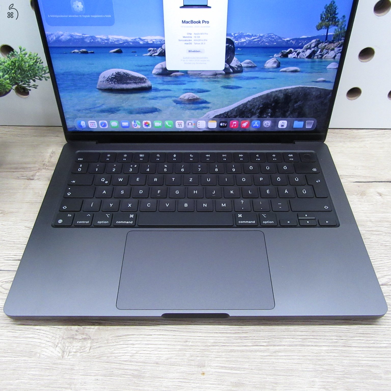 Apple MacBook Pro 14 (2023) – M3 Pro / 18GB / 512GB SSD – használt, karcmentes – 91% akku (217 ciklus)