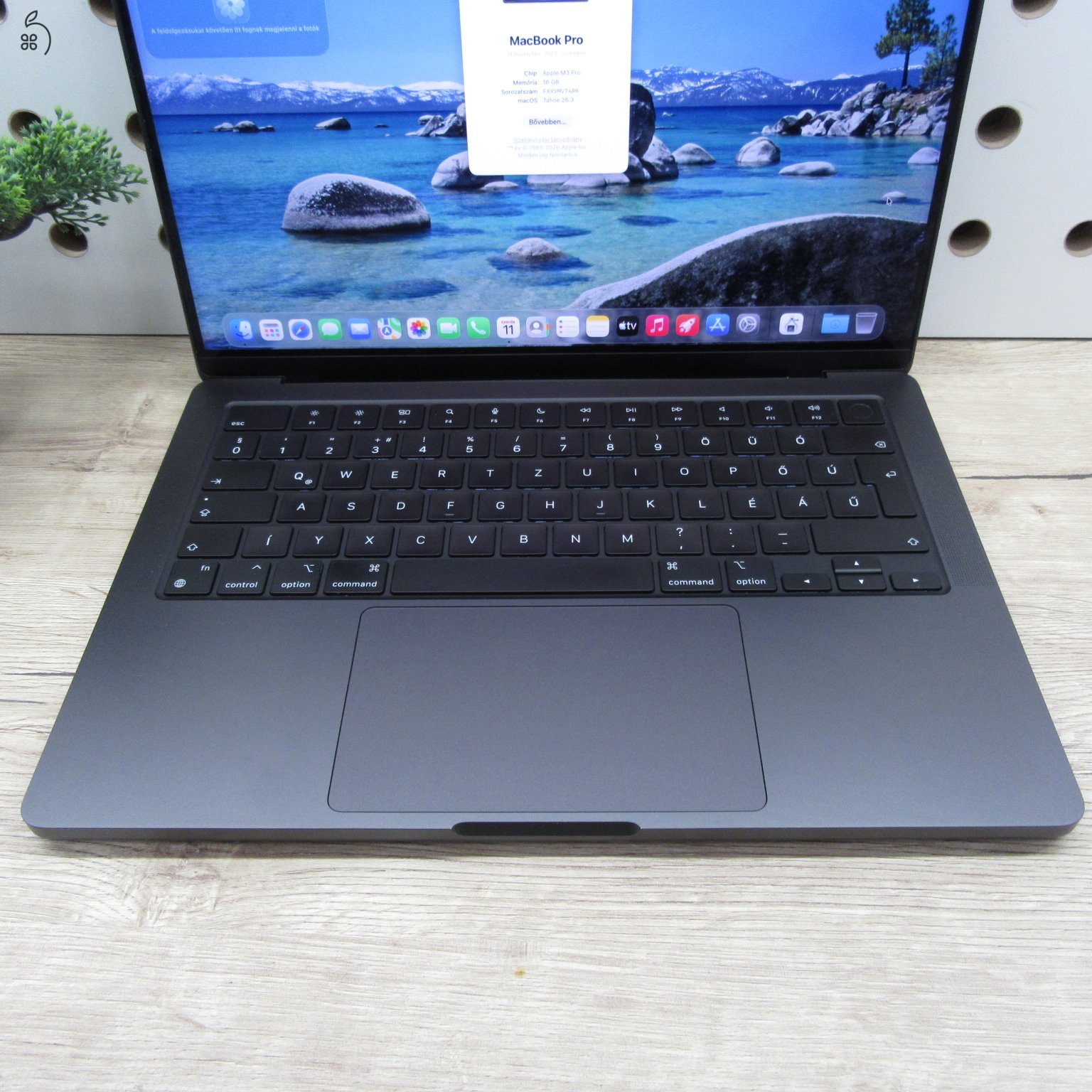 Apple MacBook Pro 14 (2023) – M3 Pro / 18GB / 512GB SSD – használt, karcmentes – 100% akku (39 ciklus)