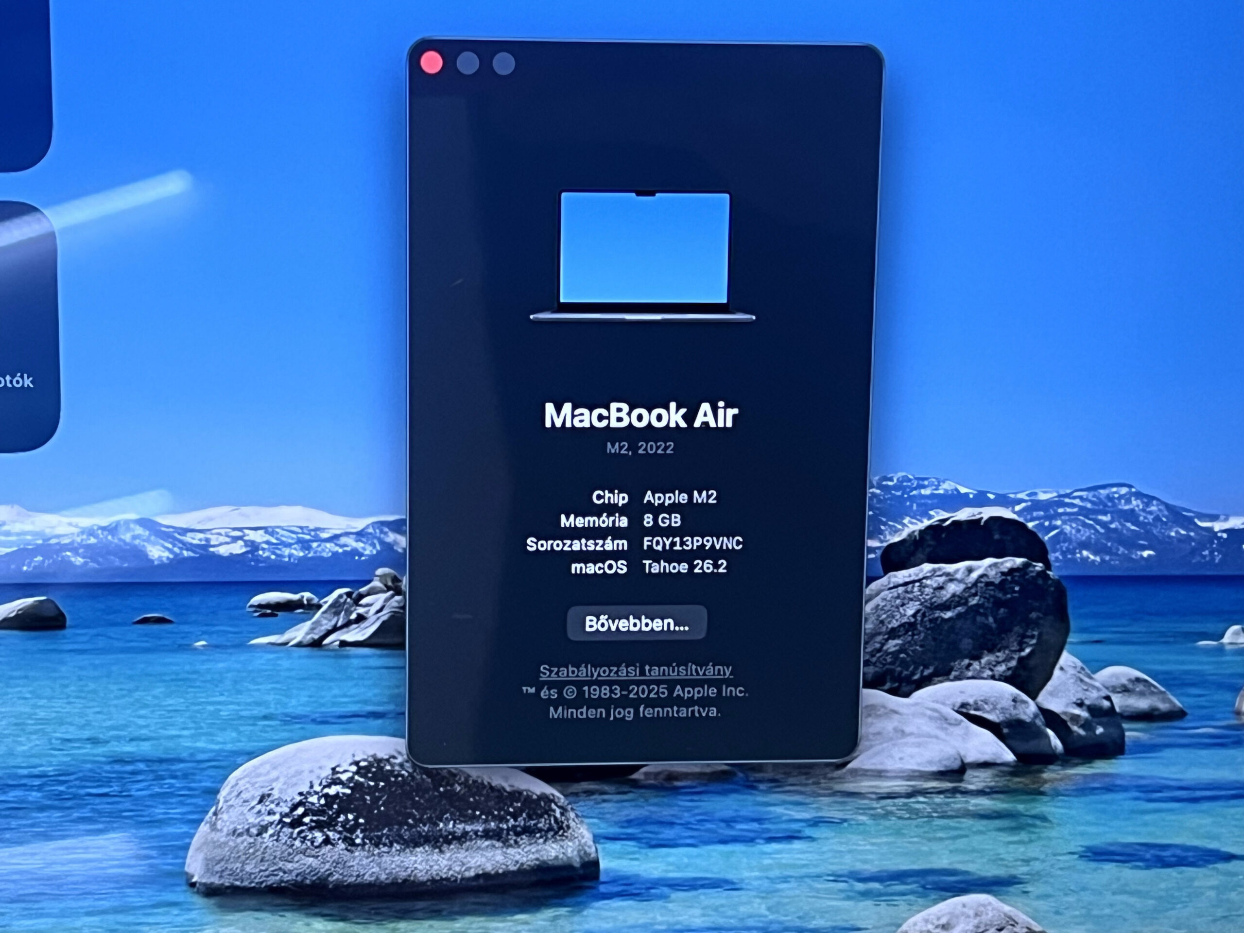 MacBook Air 2022 M2 13” 256GB 2 ÉV Garanciával