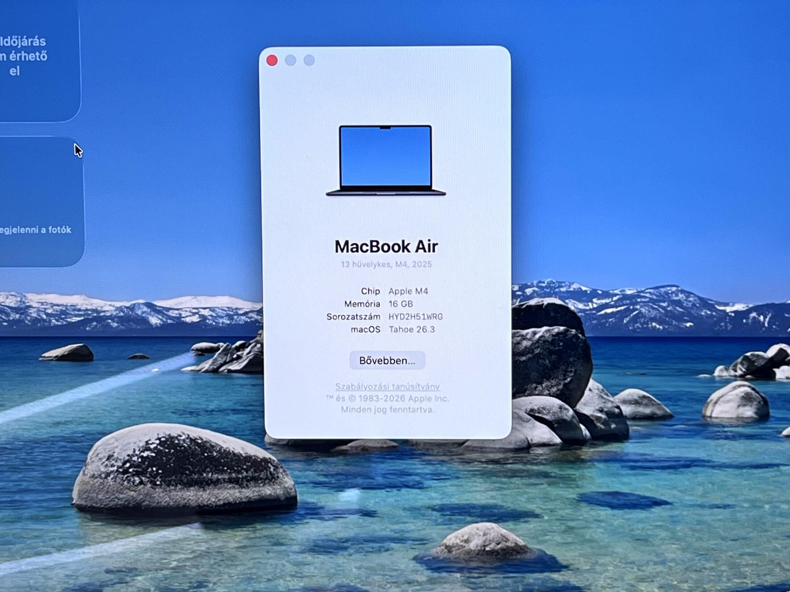 Hibátlan MacBook Air 2025 M4 13” 256GB 2 ÉV Garanciával 100%