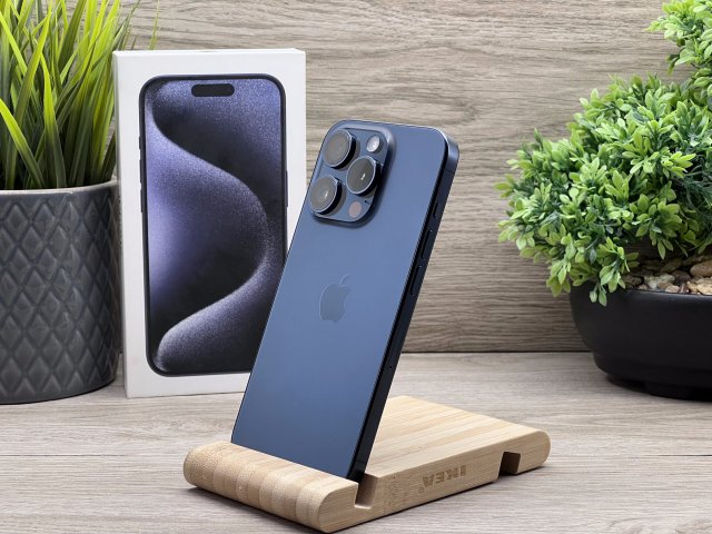 Hibátlan iPhone 15 Pro Blue Titanium 256GB 2 ÉV Garanciával 92%