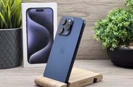 Hibátlan iPhone 15 Pro Blue Titanium 256GB 2 ÉV Garanciával 92%