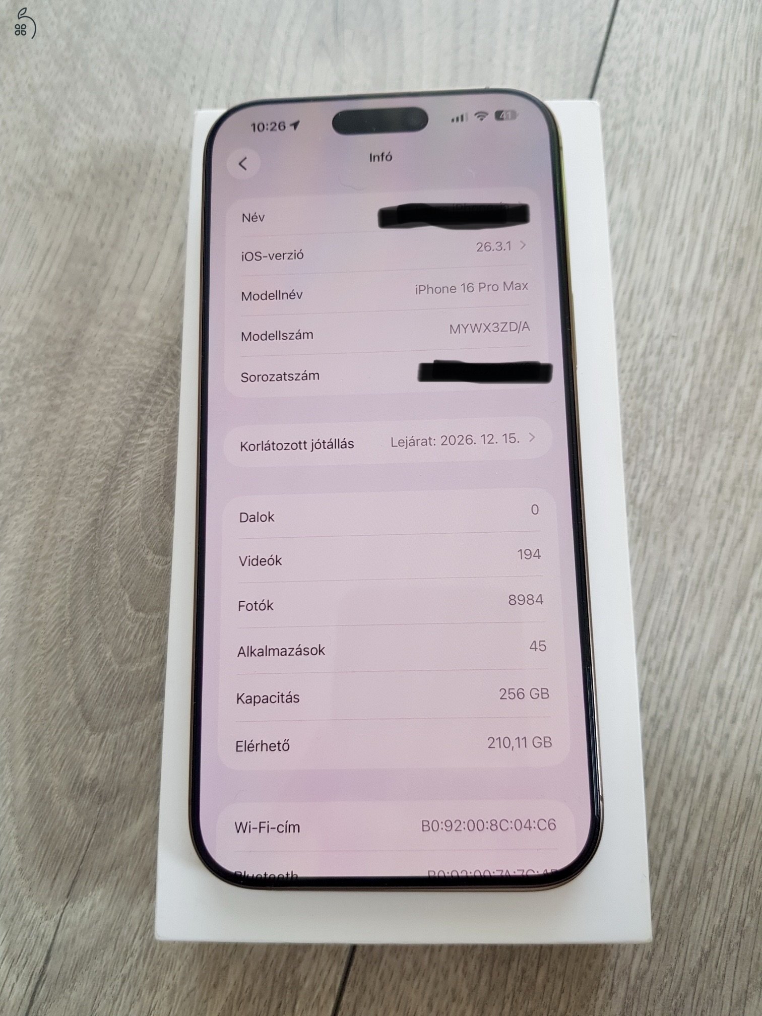 Iphone 16 Pro Max 256 GB 3 hónapos!