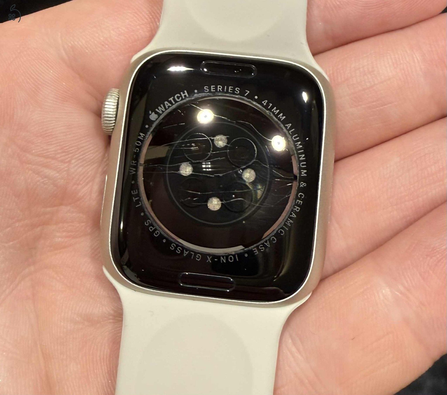 Eladó Apple Watch S7 GPS+CELL 41mm Starlight-ALU