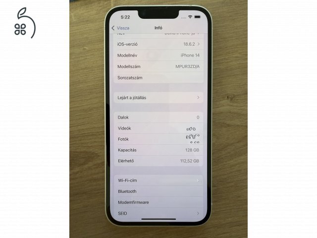 Eladó iPhone 14, fehér, 128 GB
