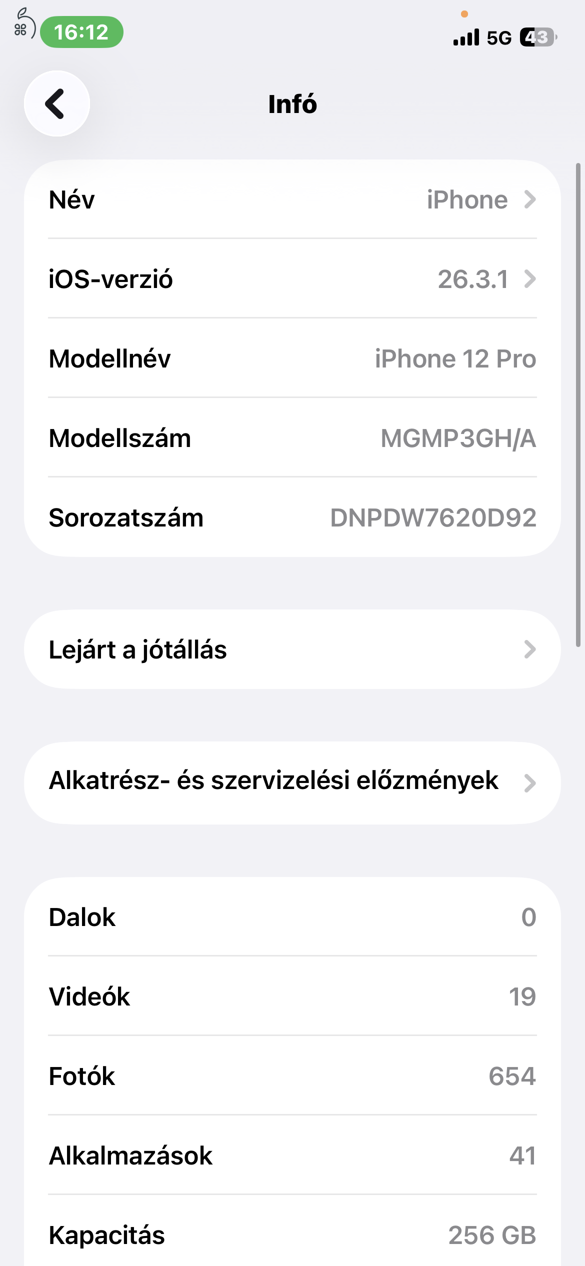 Eladó iPhone 12 Pro 256 GB