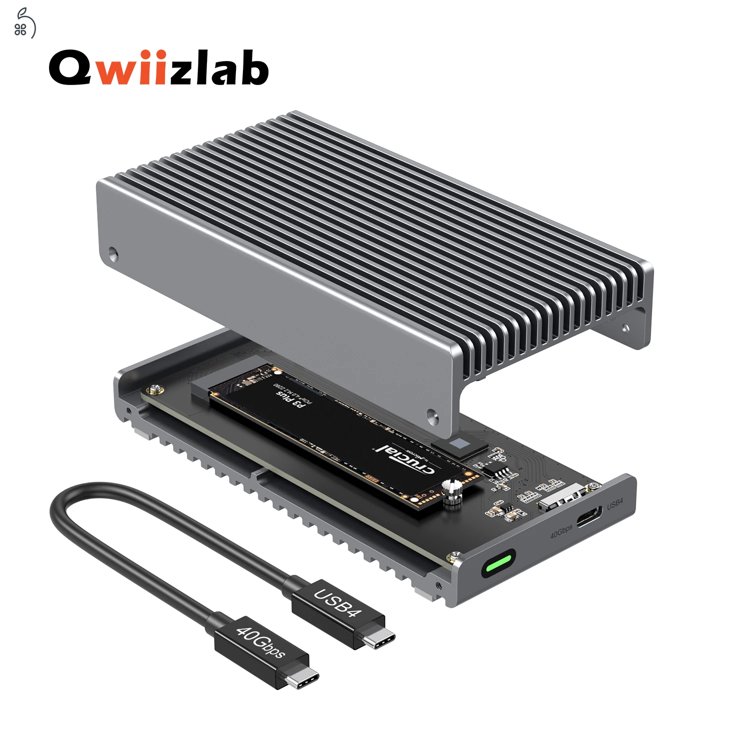 ???? [ÚJ/TESZTELT] Qwiizlab USB4 / Thunderbolt 4 NVMe SSD ház – Brutális sebesség, bolti ár alatt!