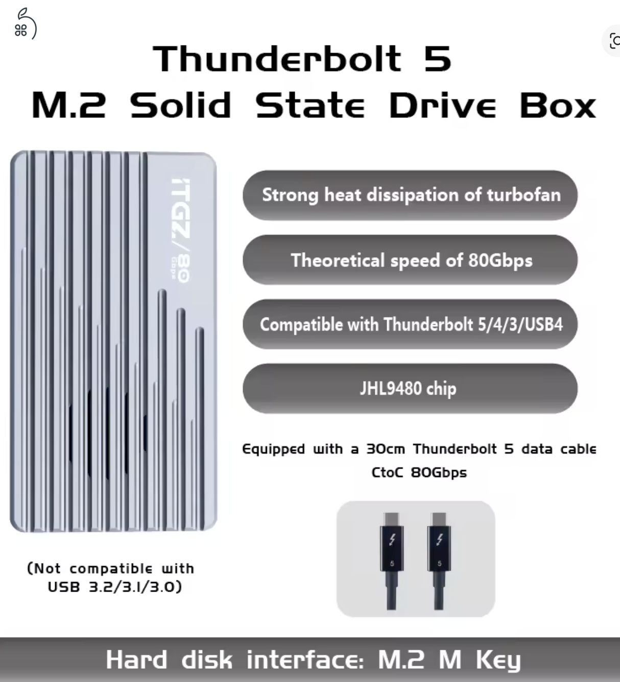 ???? [ÚJ] ITGZ Thunderbolt 5 SSD ház – 80-120Gbps sebesség, bolti ár alatt!