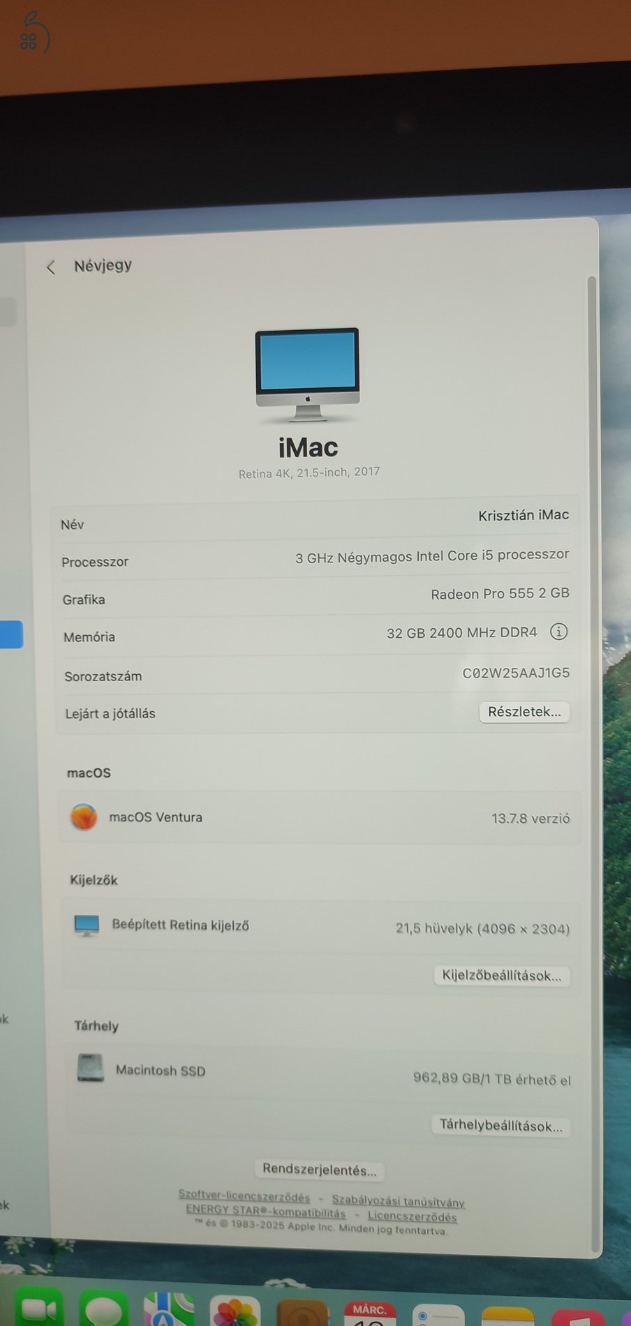 Apple iMac (2017) 21,5
