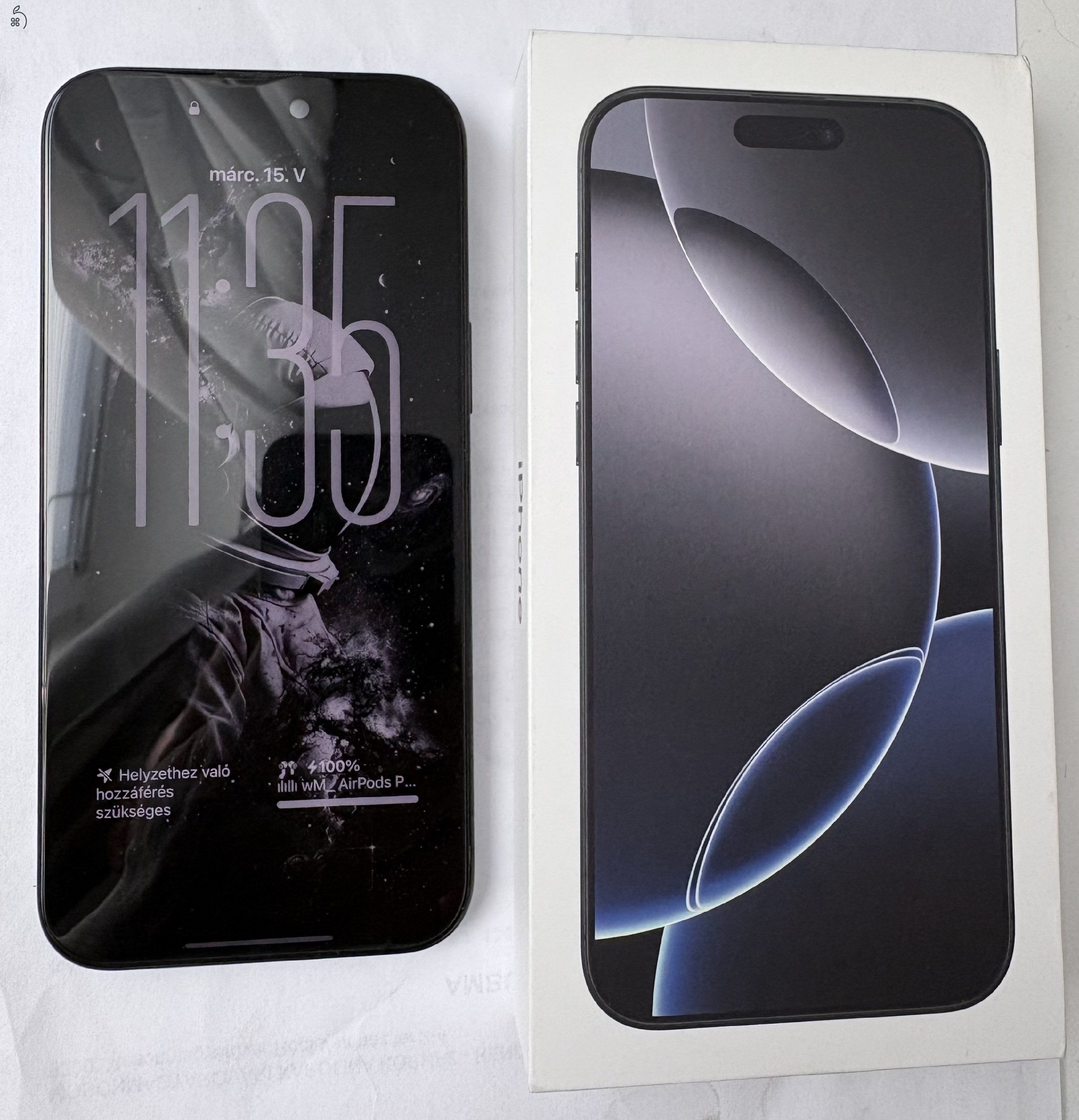 iPhone 16 Pro Max – 256 GB, Black Titanium, kártyafüggetlen, garanciás