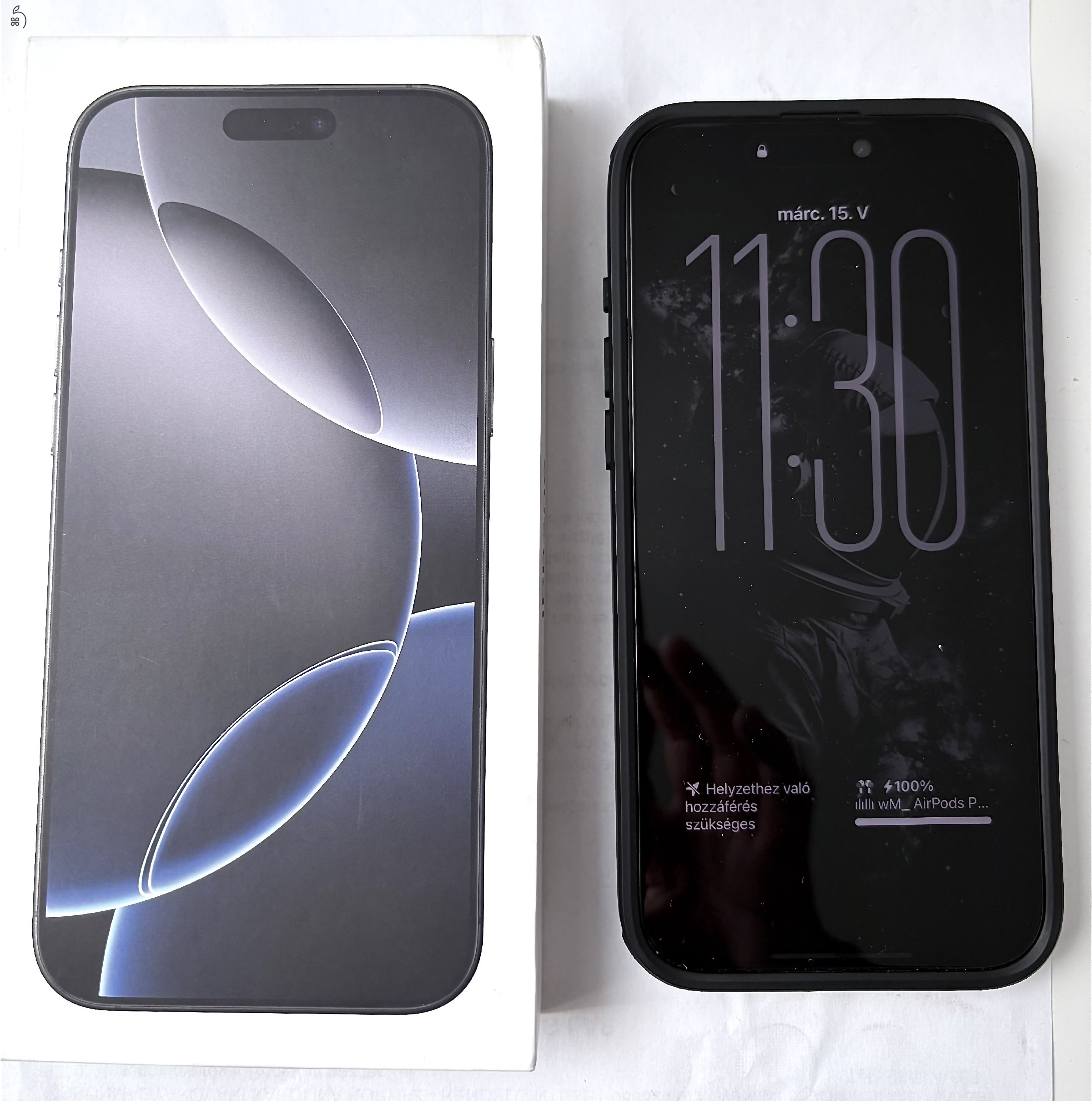 iPhone 16 Pro Max – 256 GB, Black Titanium, kártyafüggetlen, garanciás