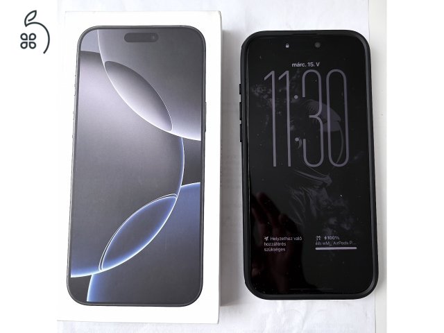iPhone 16 Pro Max – 256 GB, Black Titanium, kártyafüggetlen, garanciás