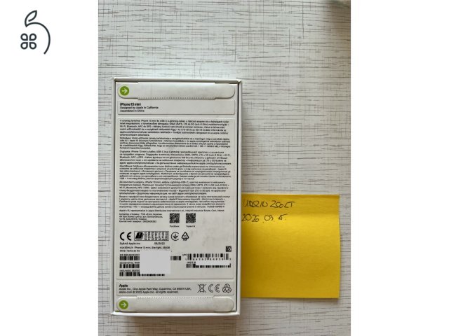 Eladó bontatlan iPhone 13 mini – 256 GB – fehér (Starlight)