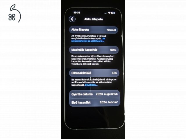 Iphone 15+ blue 256gb független 90% akku