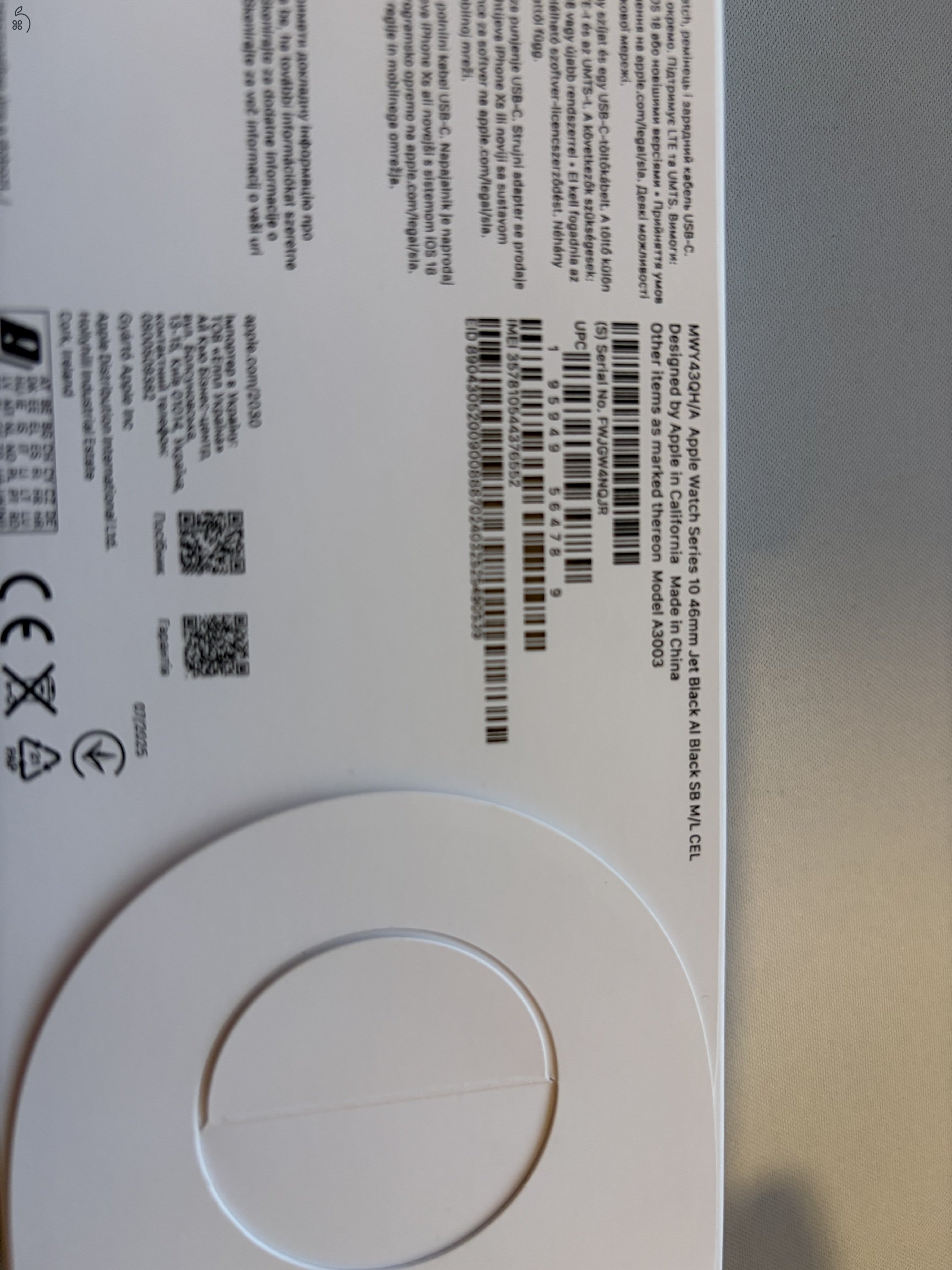 Apple Watch S10 GPS + eSIM 46mm Jet Black