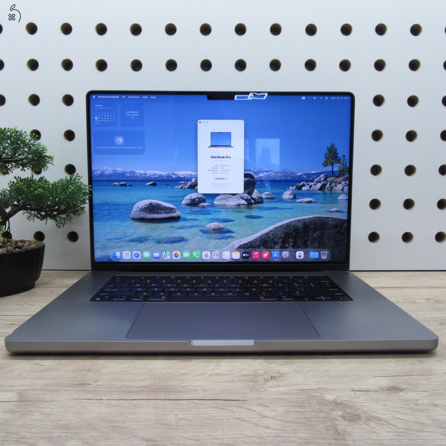 Apple MacBook Pro 16 (2021) 32GB/512GB használt, megkímélt, 83% akku, 158 ciklus