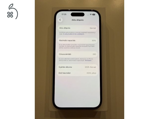 Iphone 15, 128gb, 93%, Gyári gar. 