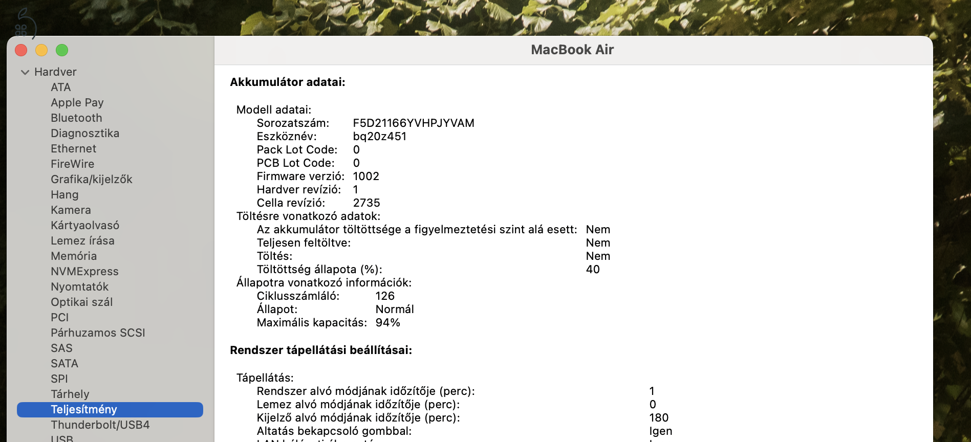 Apple MacBook Air 13 (2020) M1 8GB/256GB – újszerű, szép állapot – 94% akku (126 ciklus)