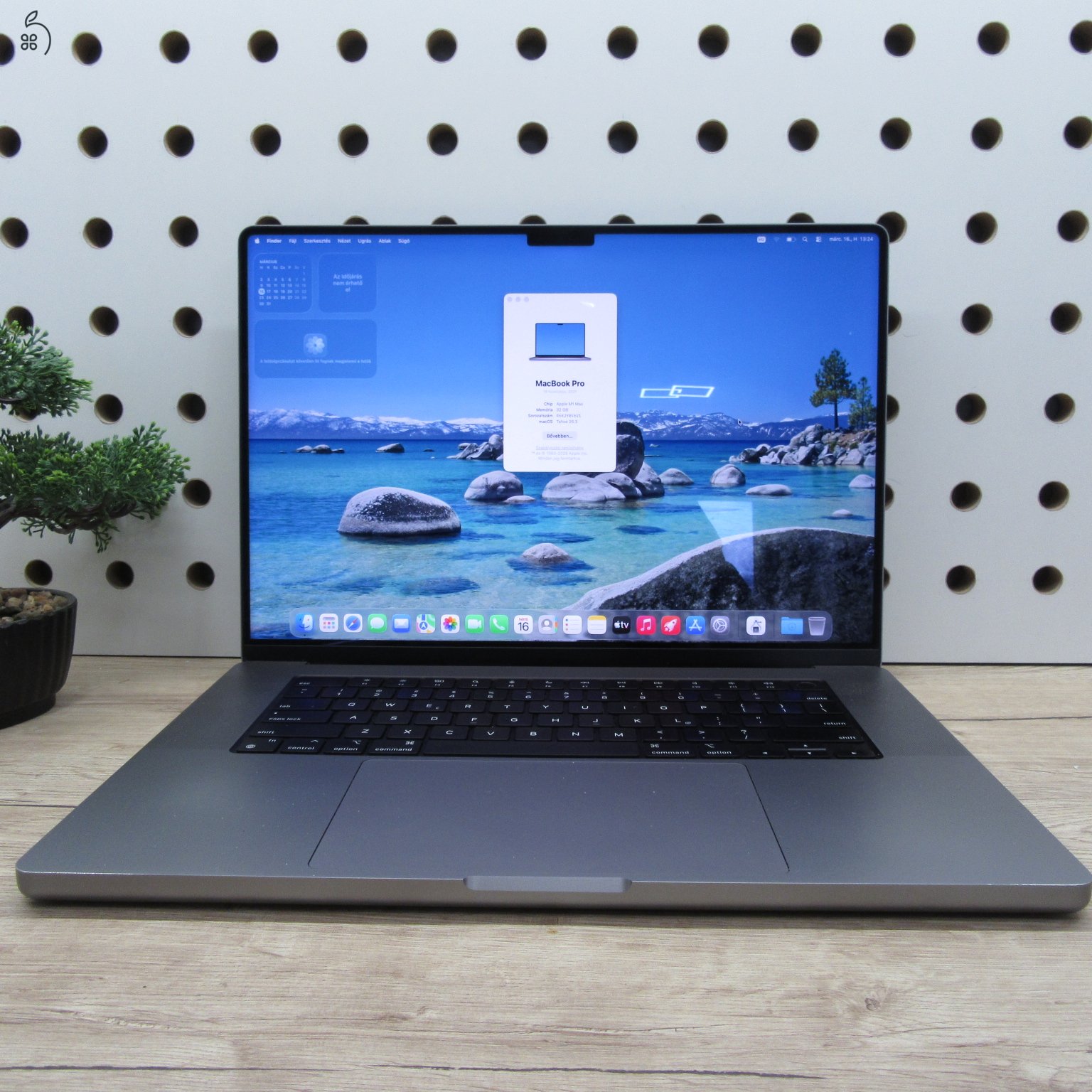 Apple MacBook Pro 16 M1 Max (2021) 32GB/500GB használt, szép állapot, 90% akku, 295 ciklus