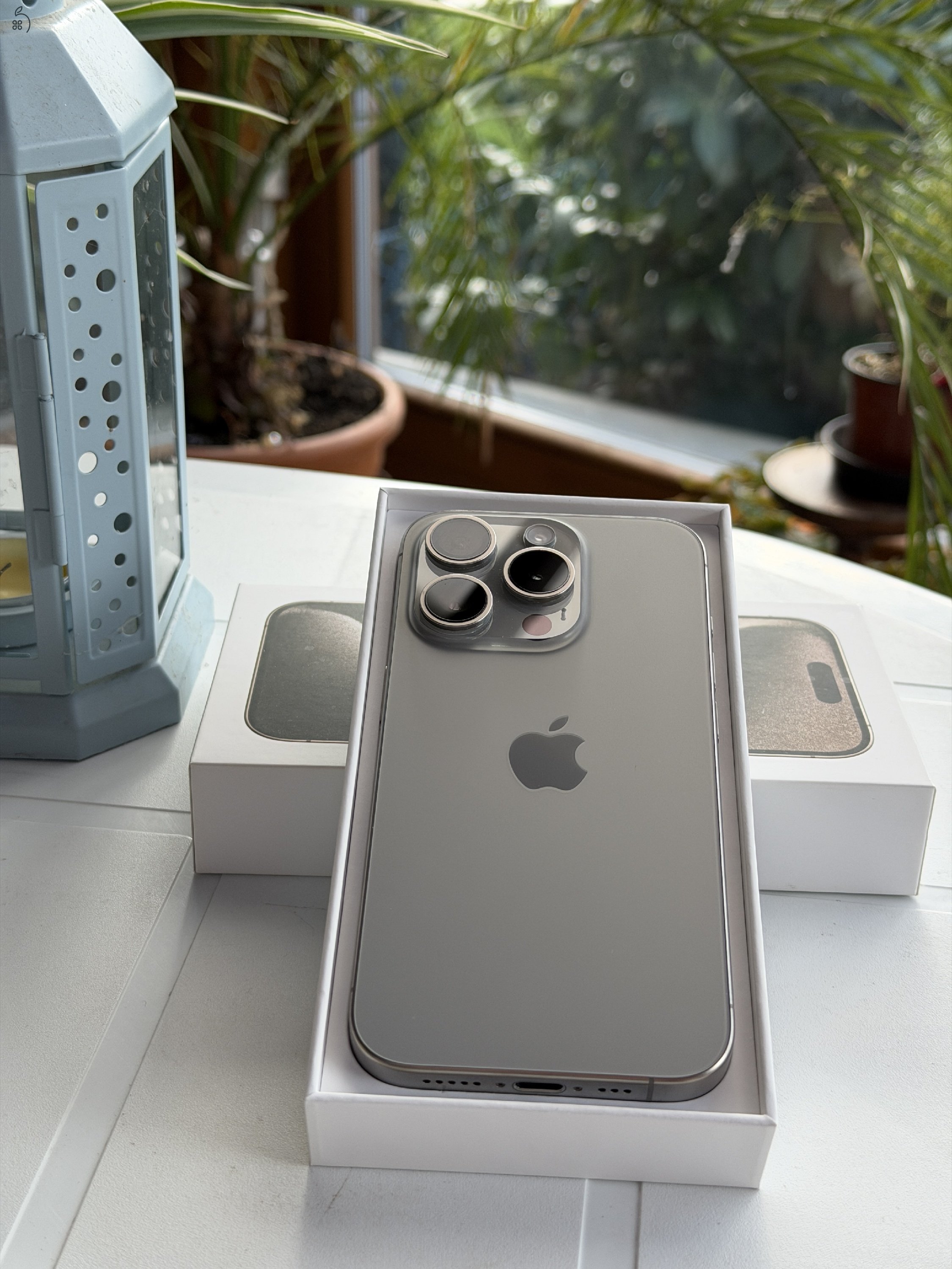 Iphone 15 Pro 128 GB Natúr Titánium FÜGGETLEN 87% AKKU Karcmentes, Hibátlan