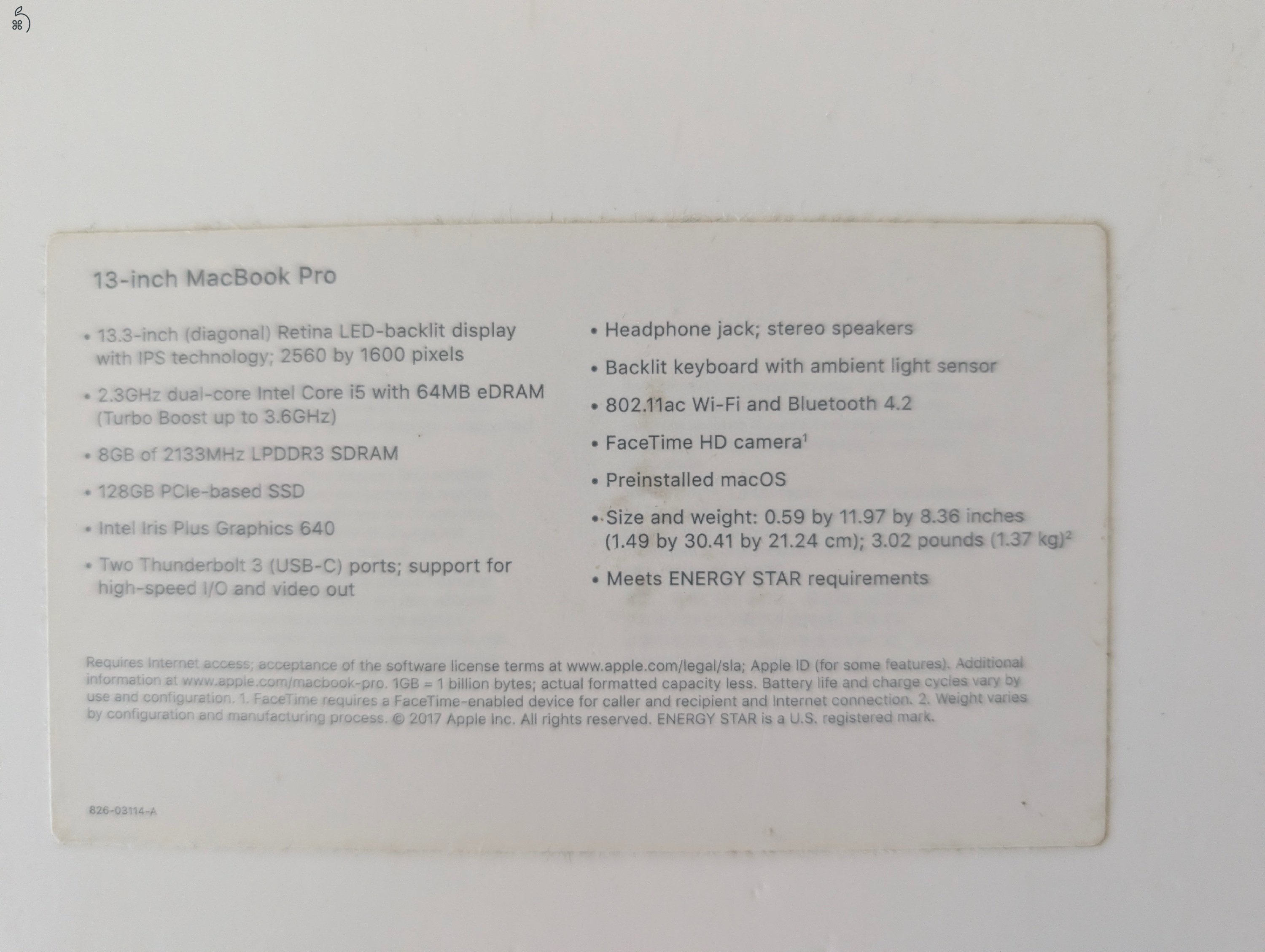 MacBook Pro 2017 13