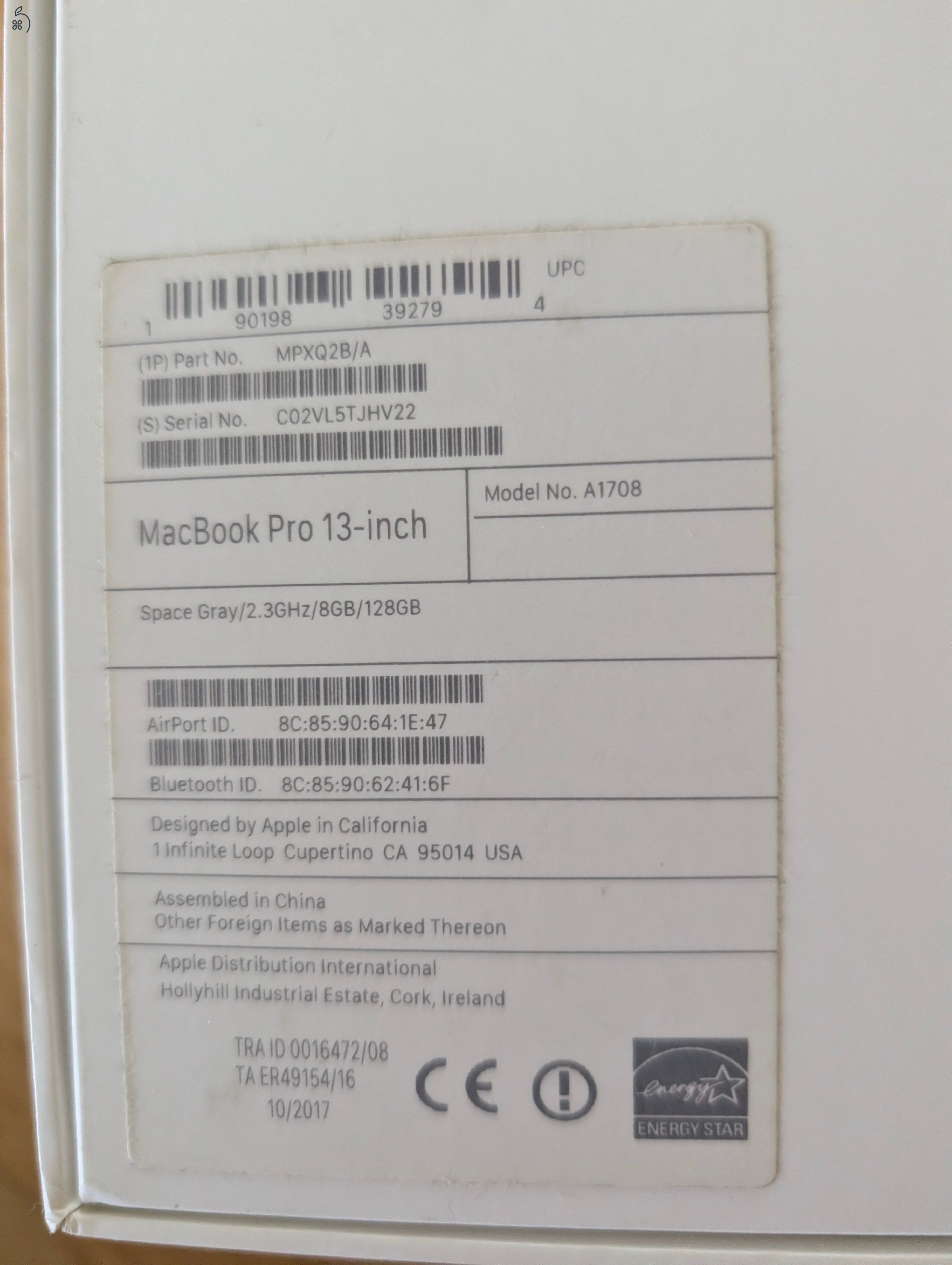 MacBook Pro 2017 13