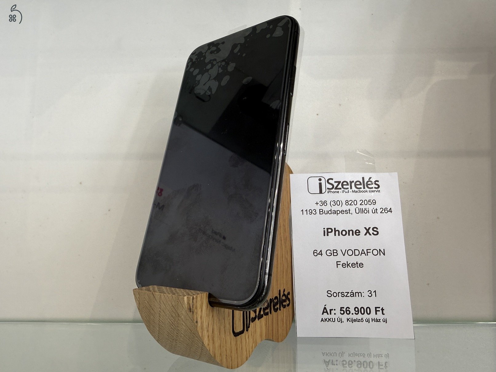 iPhone XS 64GB ONE függő space grey, új akku, új ház, új kijelző (31) iSzerelés.hu