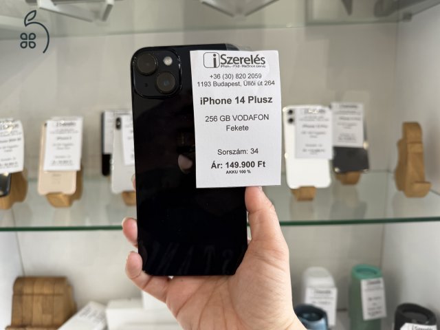 iPhone 14 Plus 256GB ONE függő fekete, akku 100%, garanciával (34) iSzerelés.hu