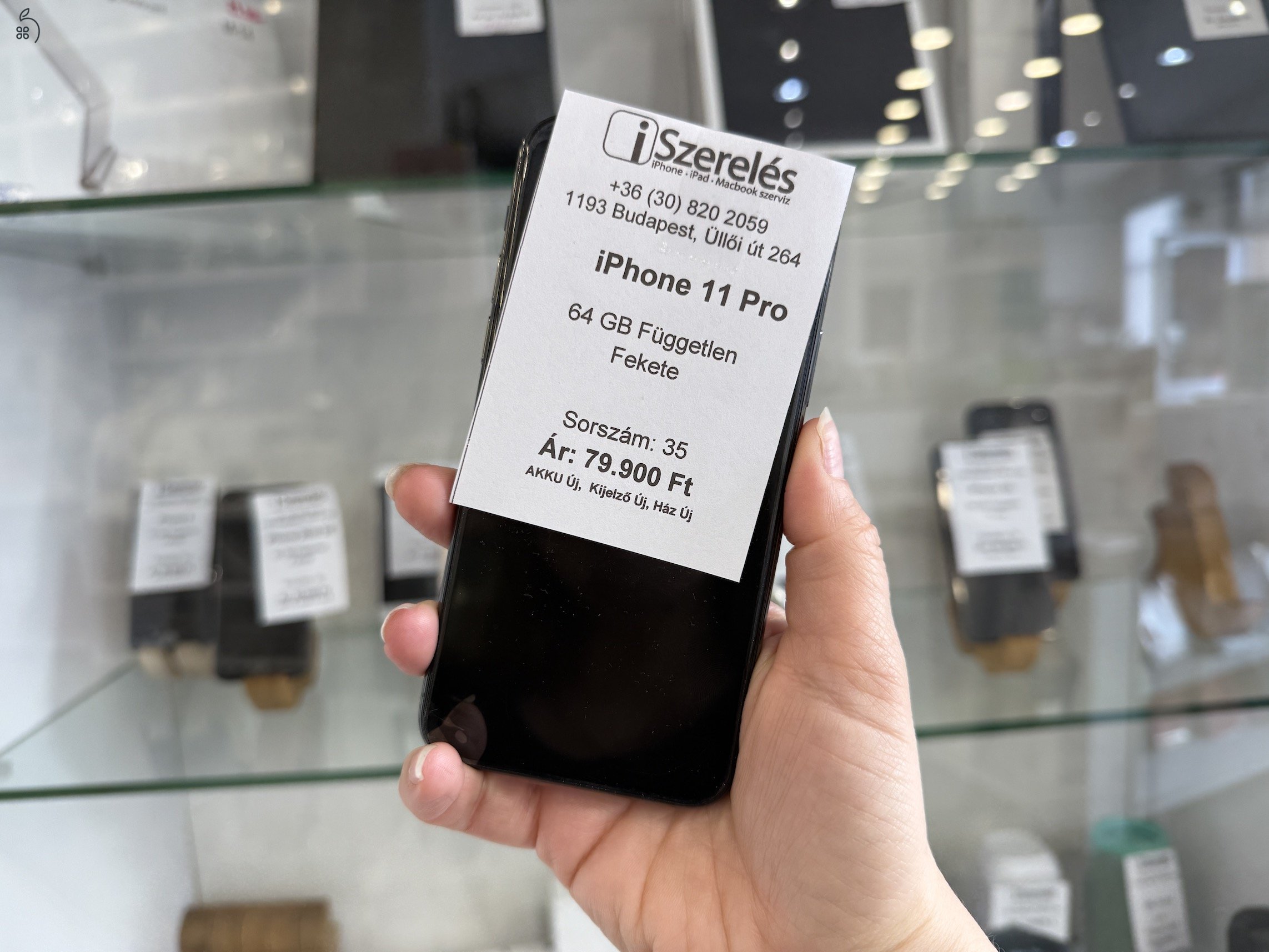 iPhone 11 Pro 64GB független fekete új akku, új kijelző, új ház (35) iSzerelés.hu