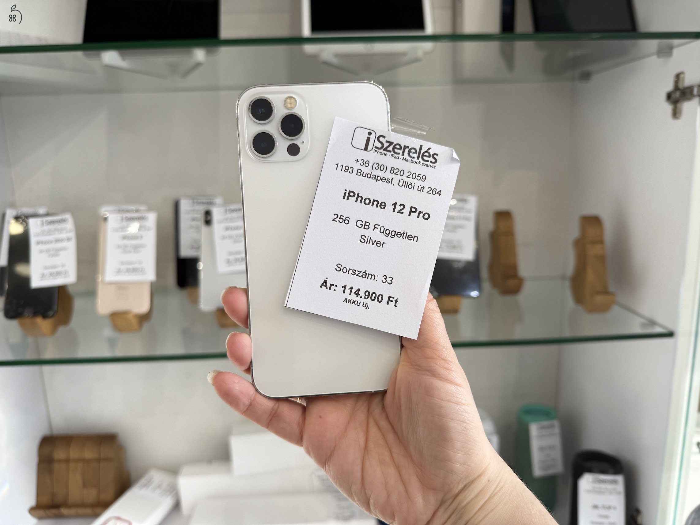 iPhone 12 Pro 256GB független silver új akkuval (33) iSzerelés.hu