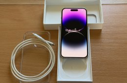 iPhone 14 Pro 256 GB ezüst, törött, hibás + bontatlan Spigen fólia, kábelek 