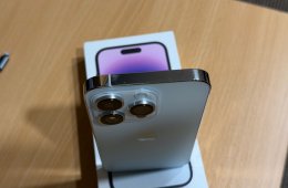 iPhone 14 Pro 256 GB ezüst, törött, hibás + bontatlan Spigen fólia, kábelek 