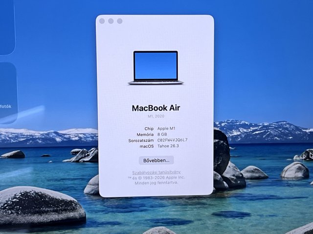 Hibátlan MacBook Air 2020 M1 Silver 13” 256GB 2 ÉV Garanciával