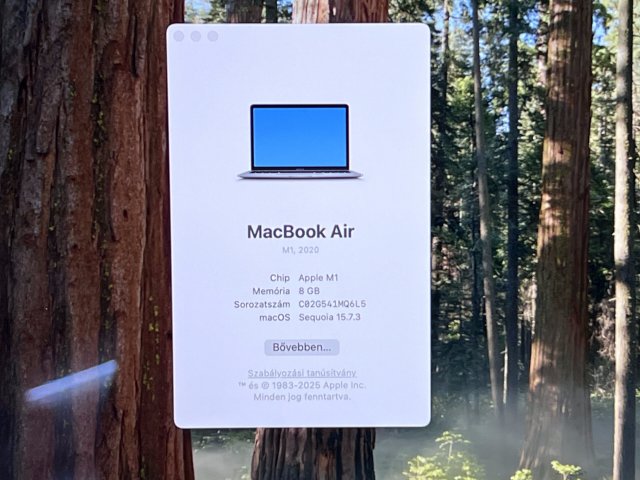 Hibátlan MacBook Air 2020 M1 Space Gray 13” 512GB 2 ÉV Garanciával