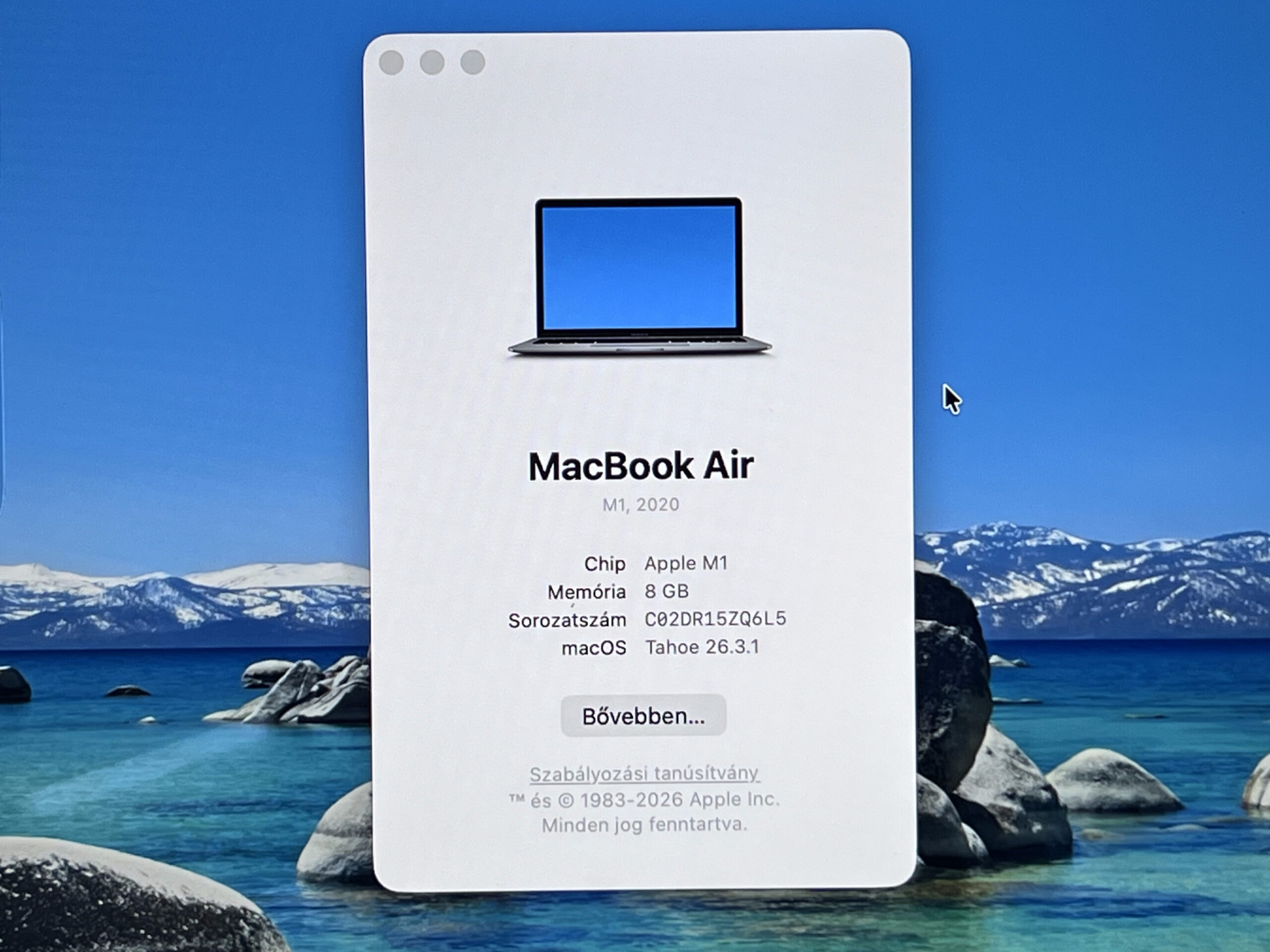 Hibátlan MacBook Air 2020 M1 Space Gray 13” 512GB 2 ÉV Garanciával