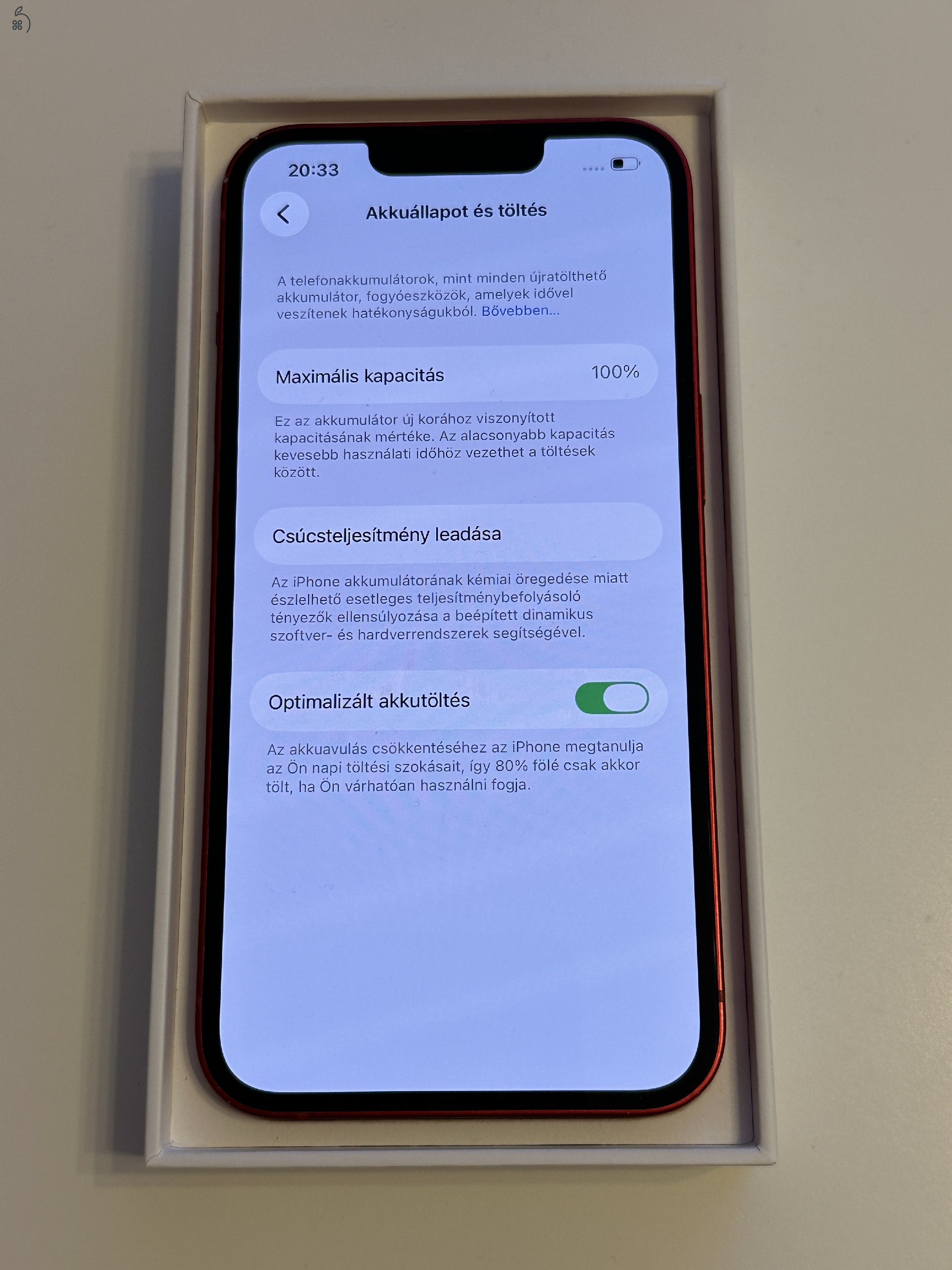 iPhone 13 piros 100% AKKU!